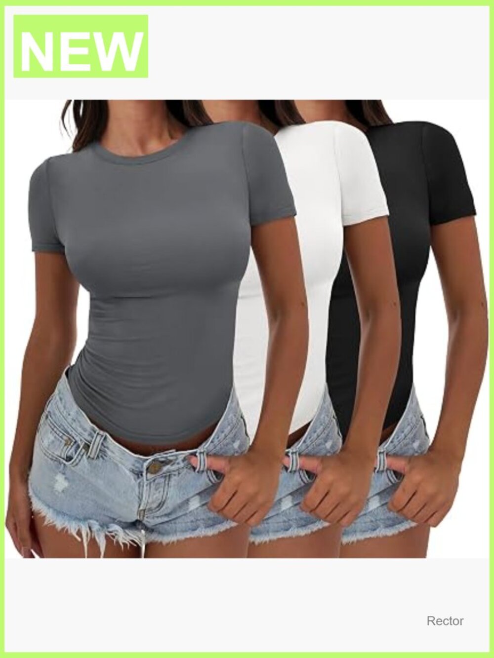 3 Pack Slim Fit Crop Tees for Women Summer